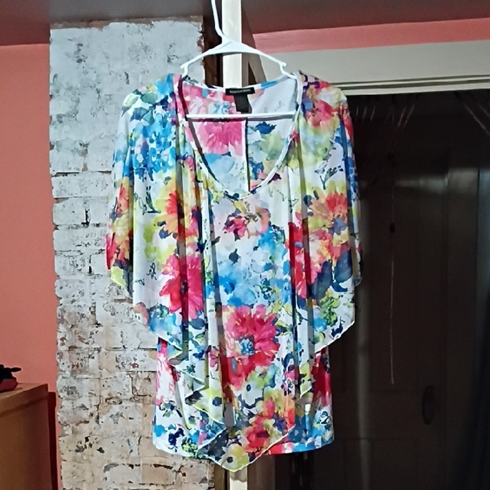 Susan Lawrence Colorful Floral Blouse